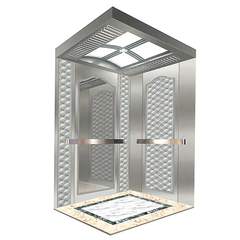 VTEP121 Hot Selling NV Model 6-8 osob 630 kg AC bez převodovky Moderní výtah v budově osobní výtah s PVC podlahou z nerezové oceli