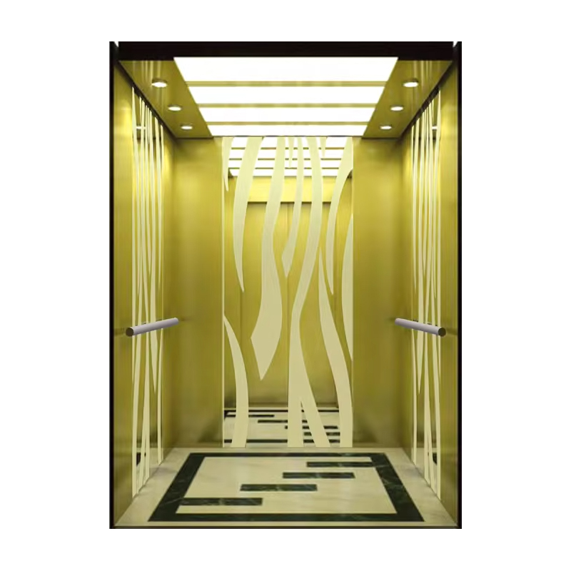 VTEP121 Hot Selling NV Model 6-8 osob 630 kg AC bez převodovky Moderní výtah v budově osobní výtah s PVC podlahou z nerezové oceli