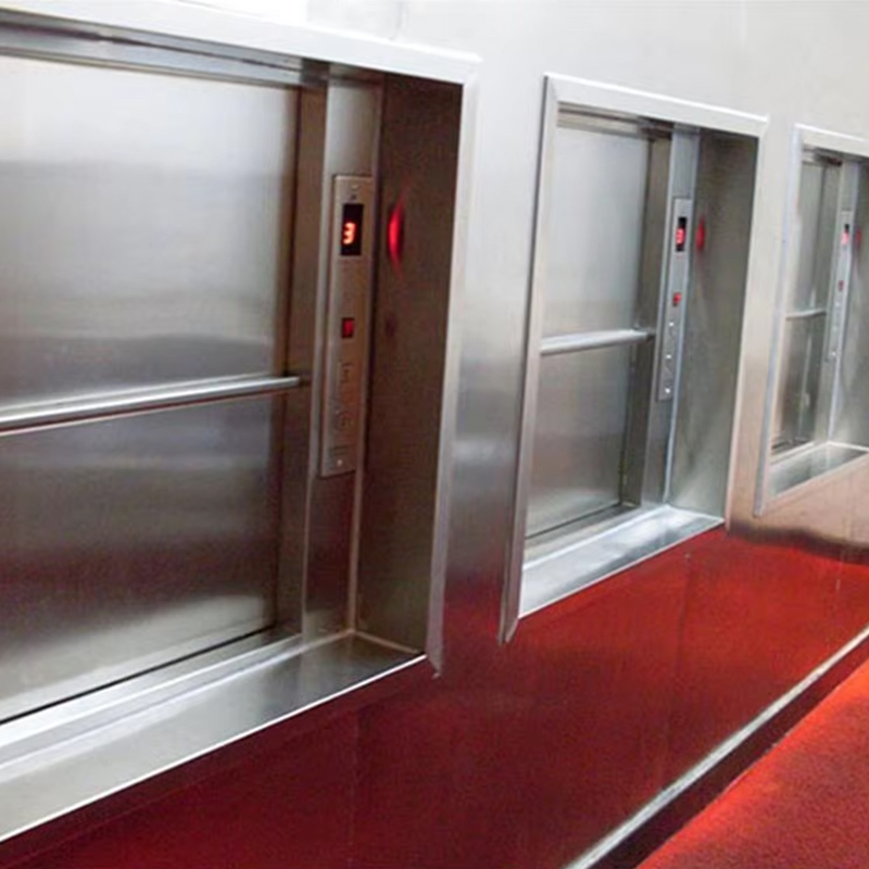 VTEF110 Restaurační služba Výtah jídel Automatické dveře Bezpřevodová trakce Pohon střídavým proudem PVC podlaha Odolná Bezpečné pro hotely Vily Kuchyně