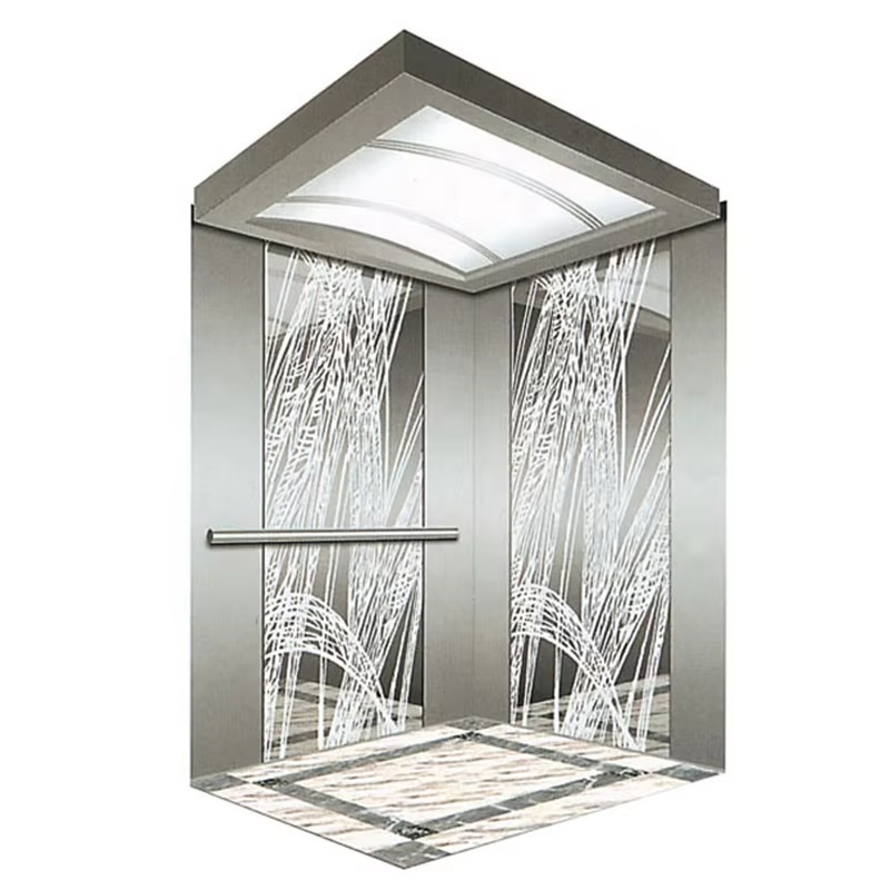 VTSP130 kabina osobního výtahu pro hotely s konstrukcí z nerezové oceli Dekorativní stropní LED obložení Záruka 1 rok